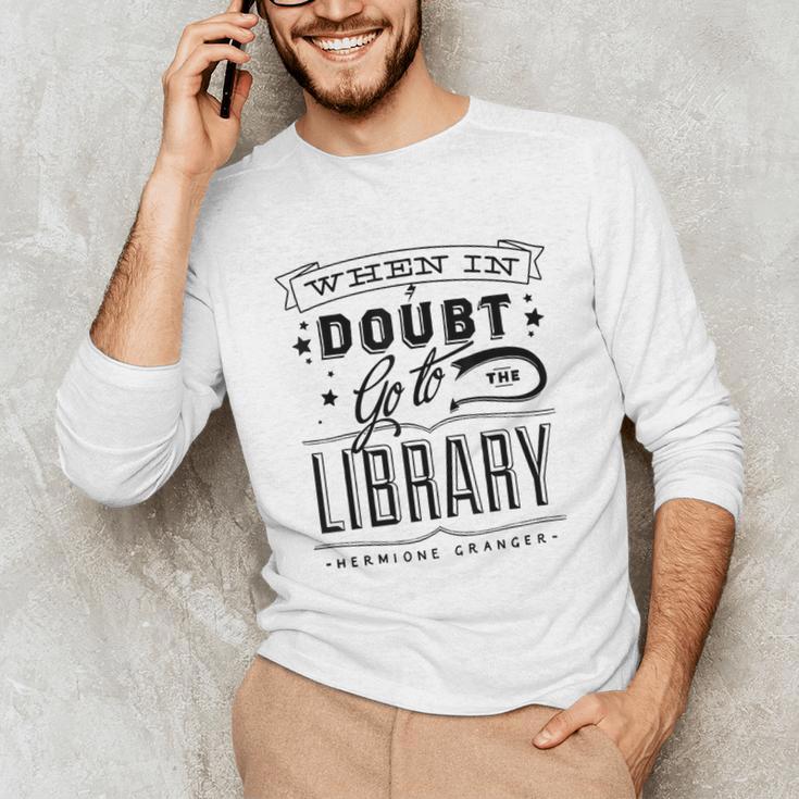 When In Doubt Go To The Library Teacher Vintage Book Lovers Unisex Long Sleeve T-Shirt, funny gift When In Doubt Go To The Library Teacher Vintage Book Lovers Unisex Long Sleeve T-Shirt, funny gift