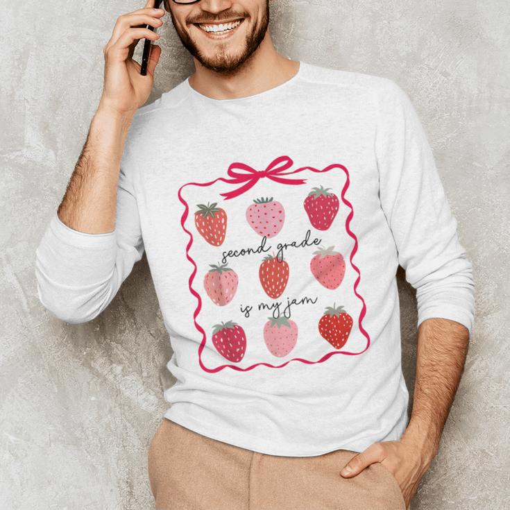 Women Second Grade Is My Jam Strawberry First Kids Teacher Unisex Long Sleeve T-Shirt, funny gift