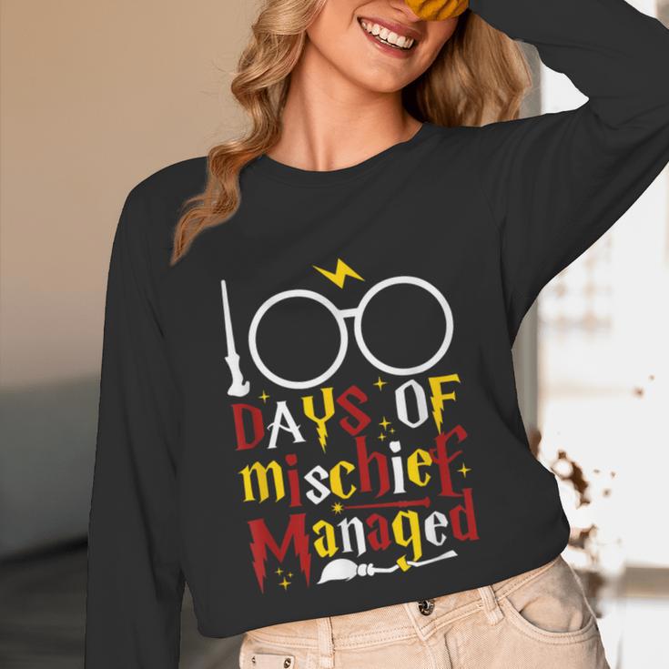 100 Days Of Mischief Managed Teacher Kid 100th Day Of School Unisex Long Sleeve T-Shirt, funny design 100 Days Of Mischief Managed Teacher Kid 100th Day Of School Unisex Long Sleeve T-Shirt, funny design