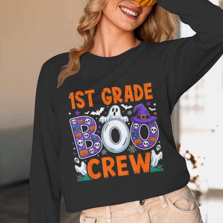 1st Grade Boo Crew First Grade Teacher Kids Happy Halloween Unisex Long Sleeve T-Shirt, funny design