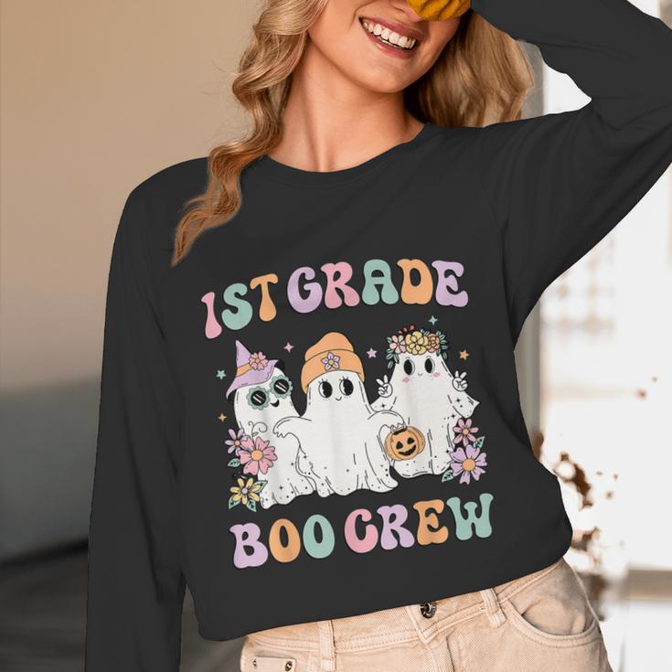 1st Grade Boo Crew Groovy Halloween Floral Ghost Kid Teacher Unisex Long Sleeve T-Shirt, funny design 1st Grade Boo Crew Groovy Halloween Floral Ghost Kid Teacher Unisex Long Sleeve T-Shirt, funny design