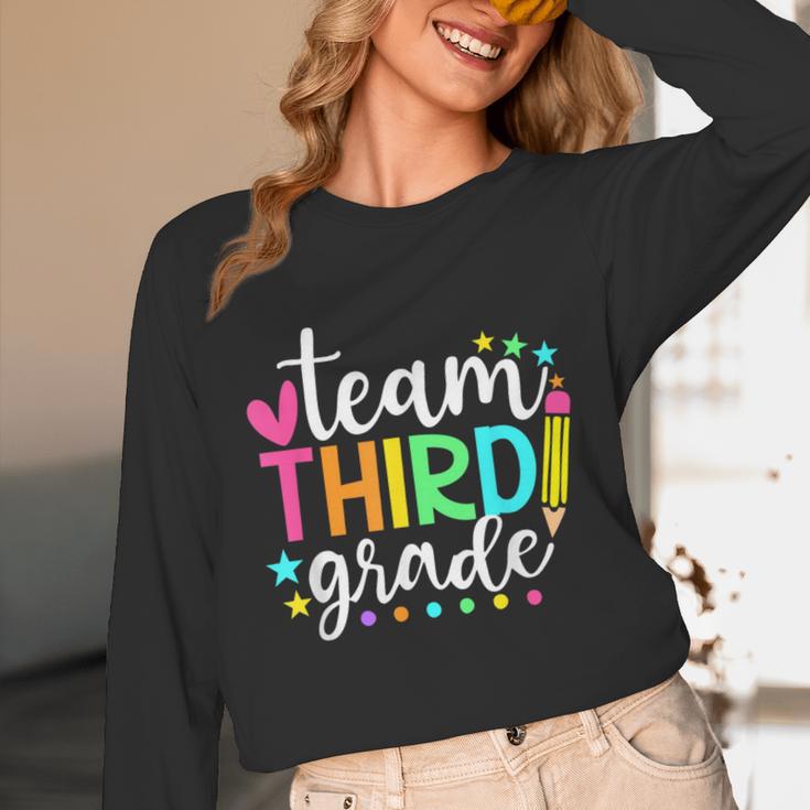 3rd Grade Team Pencil Teacher Student Back To School Girls Unisex Long Sleeve T-Shirt, funny design