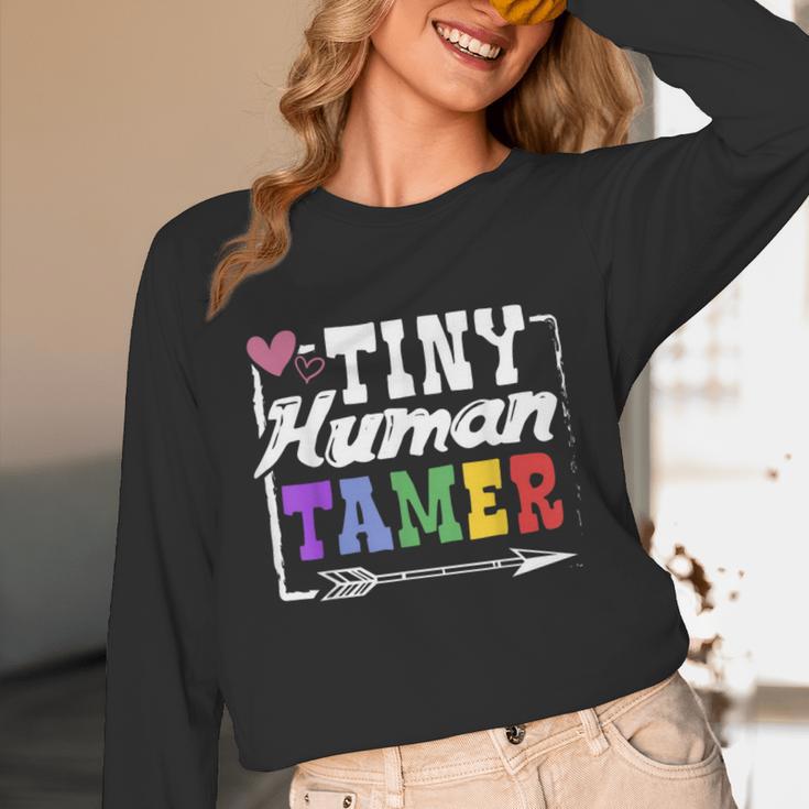 4 Teachers Or Parents Tiny Human Tamer Tee T-Shirt Unisex Long Sleeve T-Shirt, funny design