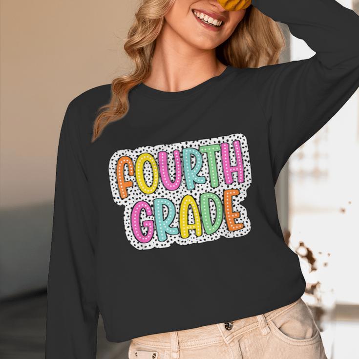 4th Grade Back To School Dalmatian Dots Teacher Student Unisex Long Sleeve T-Shirt, funny design