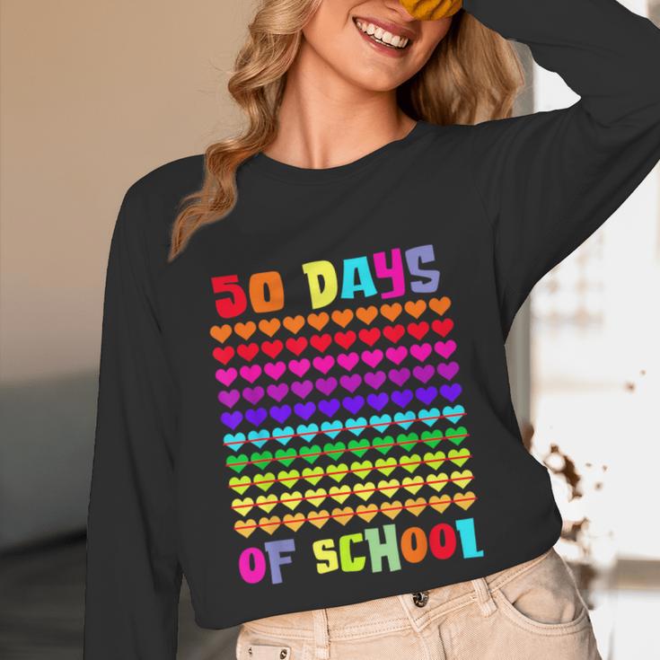 50 Days Of School Hearts Teacher Happy 50th Day Of School Unisex Long Sleeve T-Shirt, funny design 50 Days Of School Hearts Teacher Happy 50th Day Of School Unisex Long Sleeve T-Shirt, funny design