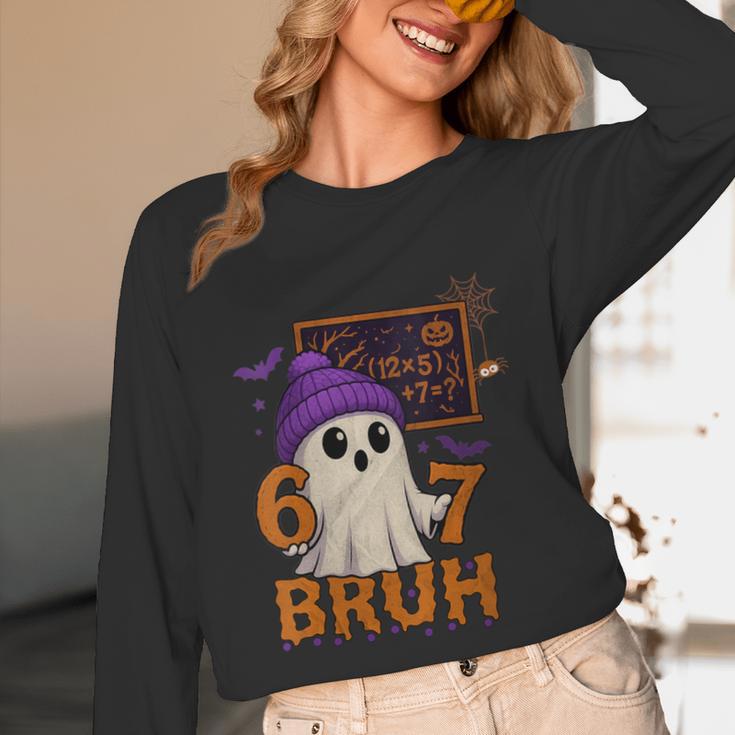 67 Teacher Halloween Ghost Six Seven Meme Math Equation Bruh Unisex Long Sleeve T-Shirt, funny design 67 Teacher Halloween Ghost Six Seven Meme Math Equation Bruh Unisex Long Sleeve T-Shirt, funny design