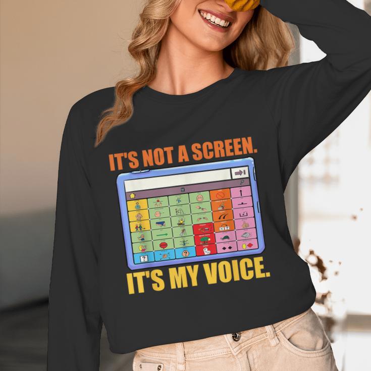 AAC Awareness AAC Teacher It's Not A Screen It's My Voice Men Women Unisex Long Sleeve T-Shirt, funny design