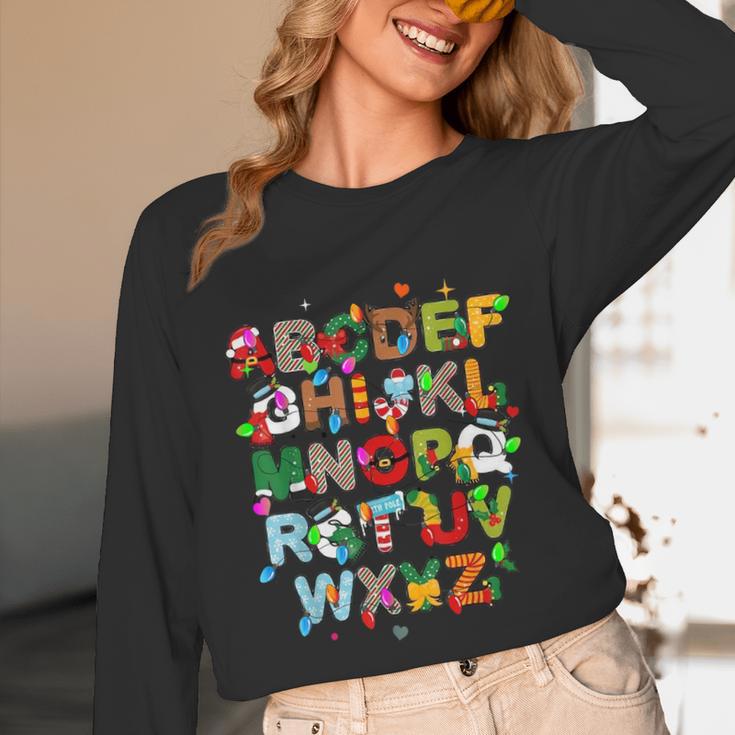 ABCs Learning Kindergarten Teacher Christmas Lights Alphabet For Men Women Kids Unisex Long Sleeve T-Shirt, funny design ABCs Learning Kindergarten Teacher Christmas Lights Alphabet For Men Women Kids Unisex Long Sleeve T-Shirt, funny design