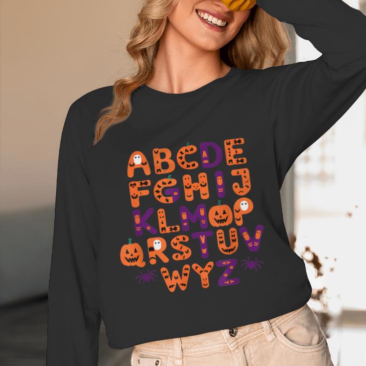 ABCs Learning Kindergarten Teacher Halloween Alphabet Unisex Long Sleeve T-Shirt, funny design ABCs Learning Kindergarten Teacher Halloween Alphabet Unisex Long Sleeve T-Shirt, funny design