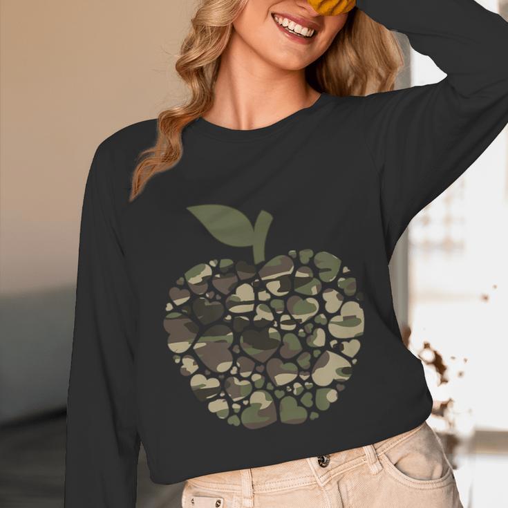 Apple Hearts Teacher Camouflage Clothing School Camo Apple For Men Women Girls Kids Unisex Long Sleeve T-Shirt, funny design Apple Hearts Teacher Camouflage Clothing School Camo Apple For Men Women Girls Kids Unisex Long Sleeve T-Shirt, funny design