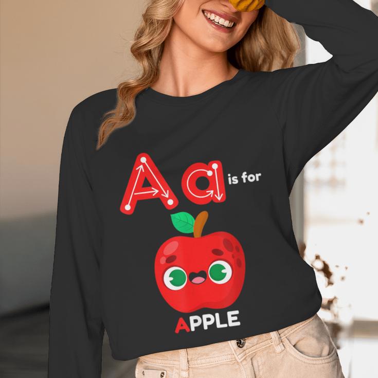 A Is For Apple Pre-K Kindergarten Teacher Student Unisex Long Sleeve T-Shirt, funny design A Is For Apple Pre-K Kindergarten Teacher Student Unisex Long Sleeve T-Shirt, funny design