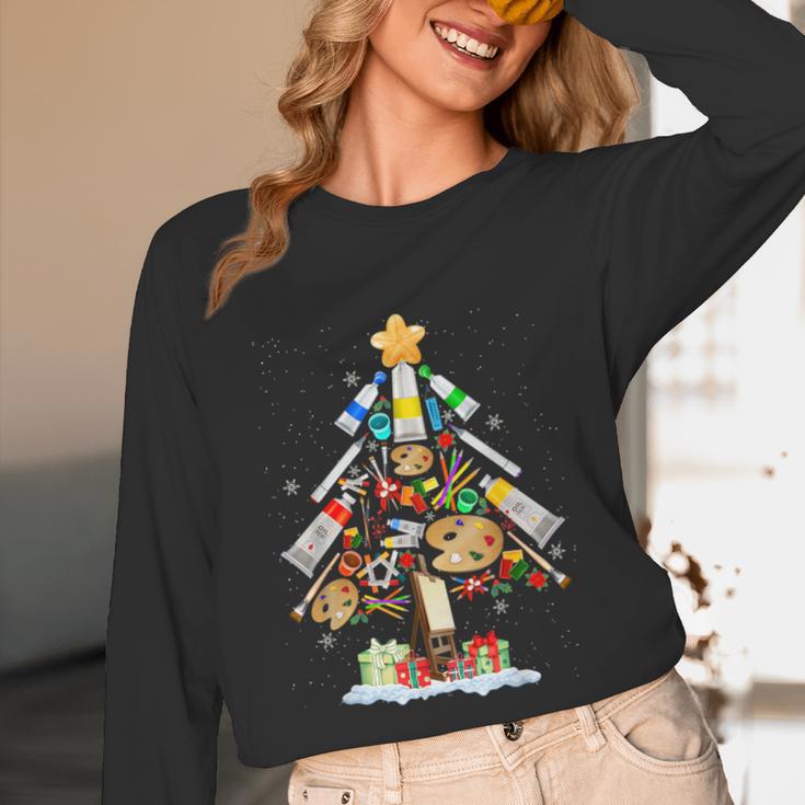 Art Christmas Tree Merry Christmas Artist Art Teacher Unisex Long Sleeve T-Shirt, funny design Art Christmas Tree Merry Christmas Artist Art Teacher Unisex Long Sleeve T-Shirt, funny design