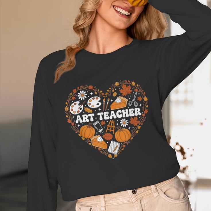 Art Teacher Heart Autumn Thanksgiving Kids Unisex Long Sleeve T-Shirt, funny design Art Teacher Heart Autumn Thanksgiving Kids Unisex Long Sleeve T-Shirt, funny design
