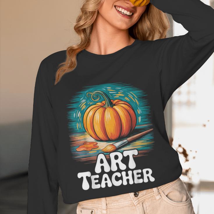 Art Teacher Pumpkin Painting Halloween Costume Unisex Long Sleeve T-Shirt, funny design