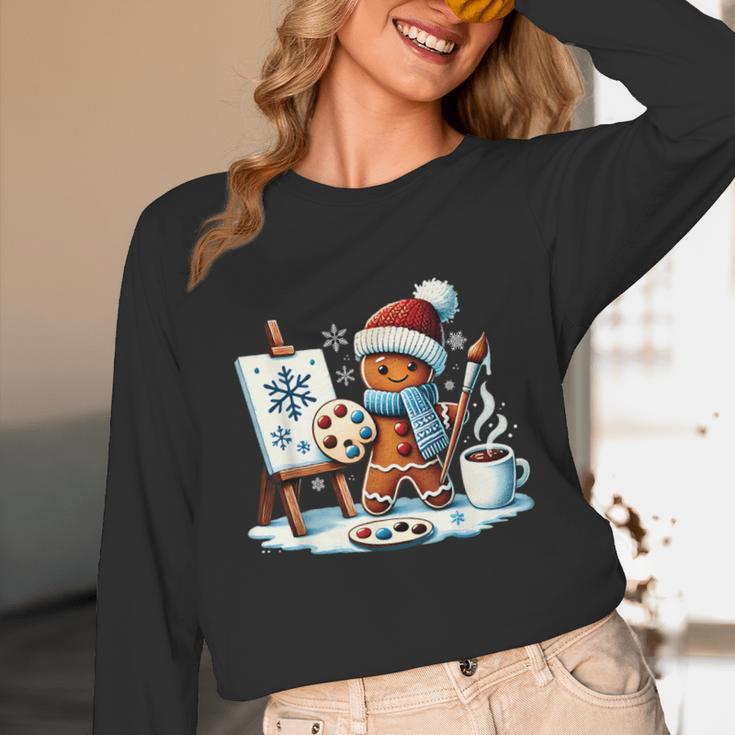 Artist Gingerbread Painter Art Teacher Student Christmas Unisex Long Sleeve T-Shirt, funny design Artist Gingerbread Painter Art Teacher Student Christmas Unisex Long Sleeve T-Shirt, funny design