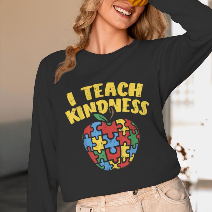 Autism Teacher Shirt I Teach Kindness Apple Puzzle Awareness Unisex Long Sleeve T-Shirt, funny design Autism Teacher Shirt I Teach Kindness Apple Puzzle Awareness Unisex Long Sleeve T-Shirt, funny design