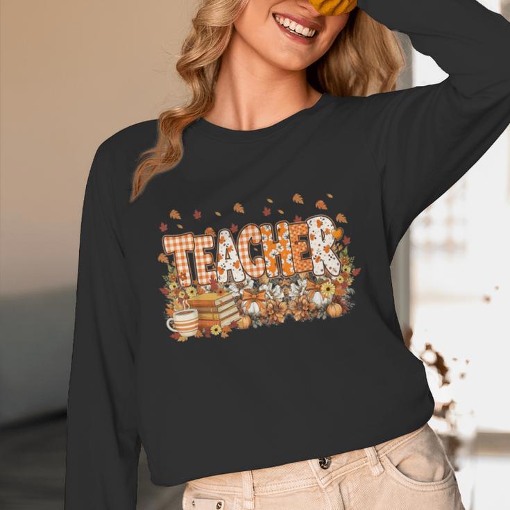 Autumn Pumpkin Thanksgiving Coffee Floral Teacher Fall Unisex Long Sleeve T-Shirt, funny design Autumn Pumpkin Thanksgiving Coffee Floral Teacher Fall Unisex Long Sleeve T-Shirt, funny design