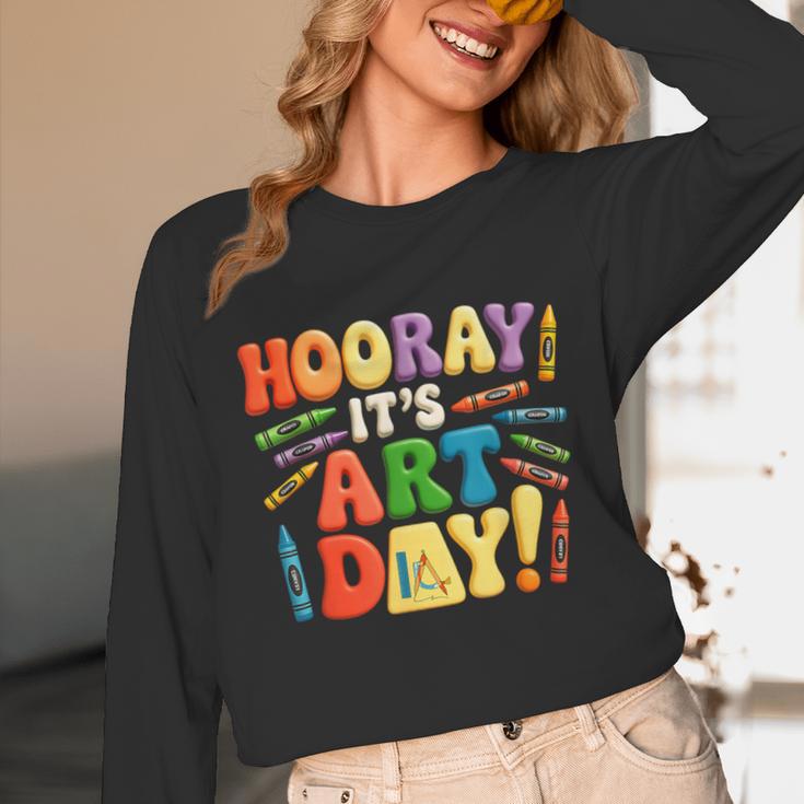 Back To School Hooray It's Art Day Art Teacher Artist Unisex Long Sleeve T-Shirt, funny design