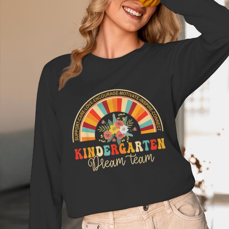 Back To School Kindergarten Dream Team Teacher Love Floral Unisex Long Sleeve T-Shirt, funny design