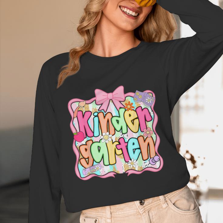 Back To School Kindergarten Preppy Teacher Girl Unisex Long Sleeve T-Shirt, funny design Back To School Kindergarten Preppy Teacher Girl Unisex Long Sleeve T-Shirt, funny design