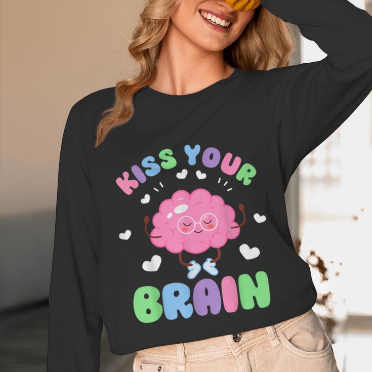 Back To School Kiss Your Brain Cute Teacher Appreciation Unisex Long Sleeve T-Shirt, funny design Back To School Kiss Your Brain Cute Teacher Appreciation Unisex Long Sleeve T-Shirt, funny design