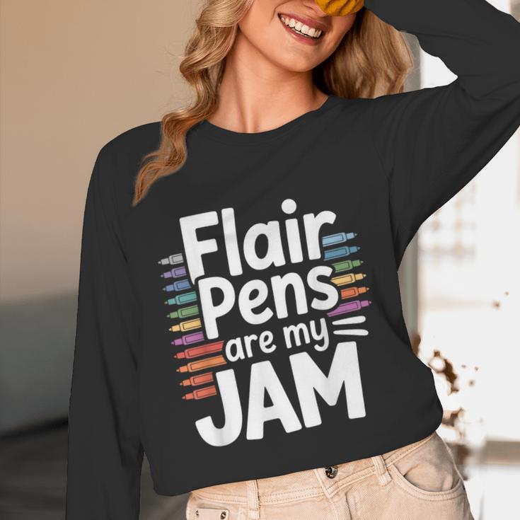 Back To School Teacher Flair Pens Are My Jam Unisex Long Sleeve T-Shirt, funny design Back To School Teacher Flair Pens Are My Jam Unisex Long Sleeve T-Shirt, funny design