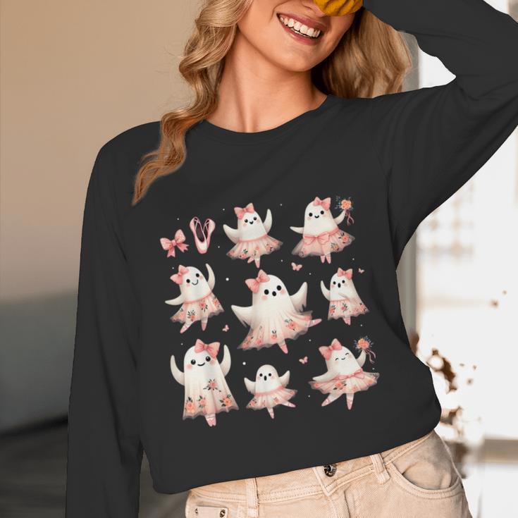 Ballet Ghost Ballet Dancer Spooky Dance Teacher Halloween Unisex Long Sleeve T-Shirt, funny design
