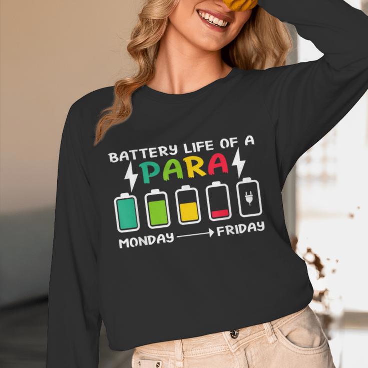 Battery Life Of a Paraprofessional Para Teacher Life Unisex Long Sleeve T-Shirt, funny design Battery Life Of a Paraprofessional Para Teacher Life Unisex Long Sleeve T-Shirt, funny design