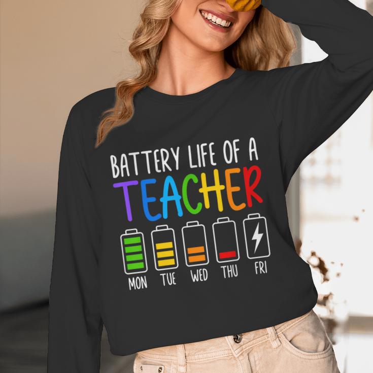 Battery Life Of A Teacher School Teacher Appreciation Unisex Long Sleeve T-Shirt, funny design Battery Life Of A Teacher School Teacher Appreciation Unisex Long Sleeve T-Shirt, funny design