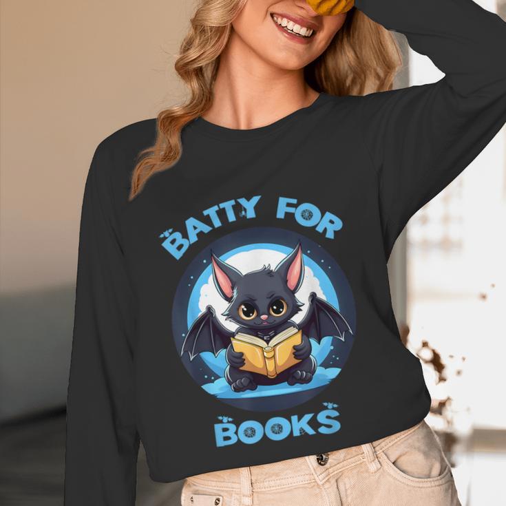 Batty About Books Lover Teacher Librarian Bookish Halloween For Men Women Kids Unisex Long Sleeve T-Shirt, funny design Batty About Books Lover Teacher Librarian Bookish Halloween For Men Women Kids Unisex Long Sleeve T-Shirt, funny design