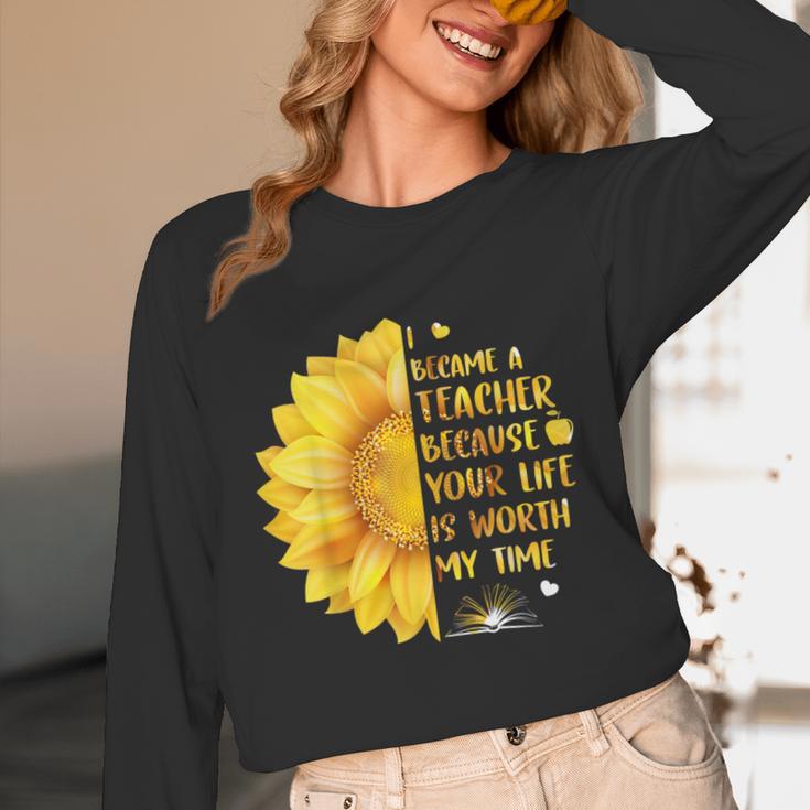 I Became A Teacher Because Your Life Is Worth My Time Tshirt Men Women Unisex Long Sleeve T-Shirt, funny design I Became A Teacher Because Your Life Is Worth My Time Tshirt Men Women Unisex Long Sleeve T-Shirt, funny design