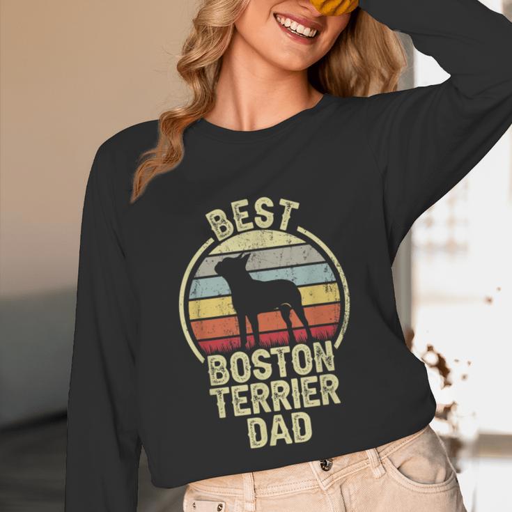 Best Dog Father Dad Vintage Boston Terrier For Men Women Unisex Long Sleeve T-Shirt, funny design