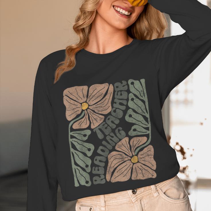 Boho Floral Reading Teacher Retro Reading Specialist Wildfl Unisex Long Sleeve T-Shirt, funny design Boho Floral Reading Teacher Retro Reading Specialist Wildfl Unisex Long Sleeve T-Shirt, funny design