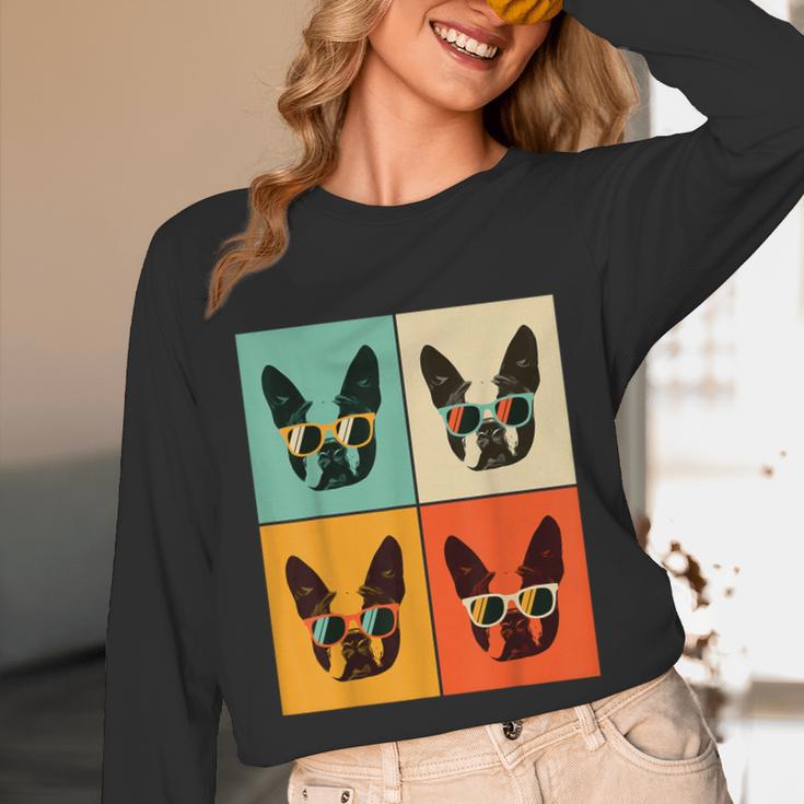 Bostie Dog Lover Boston Terrier With Sunglasses For Men Women Girls Kids Unisex Long Sleeve T-Shirt, funny design