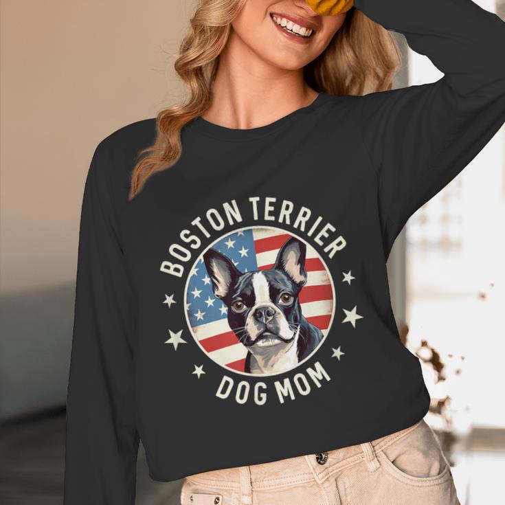 Boston Bull Terrier Women Boston Terrier Dog Mom Unisex Long Sleeve T-Shirt, funny design