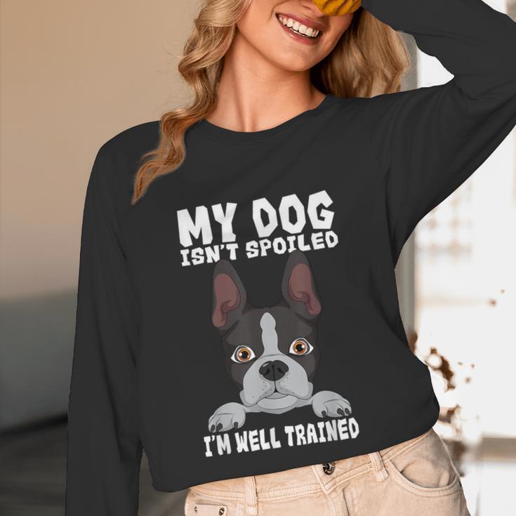 Boston Terrier American Gentleman Dog Lover I'm Well Trained Unisex Long Sleeve T-Shirt, funny design