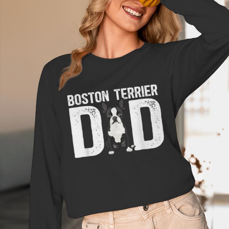 Boston Terrier Dad Of A Bostie Dad Bostie Father Unisex Long Sleeve T-Shirt, funny design