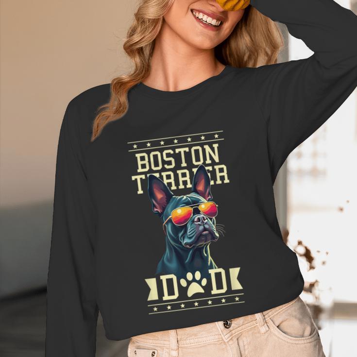 Boston Terrier Dad Boston Bull Bostie Dog Unisex Long Sleeve T-Shirt, funny design