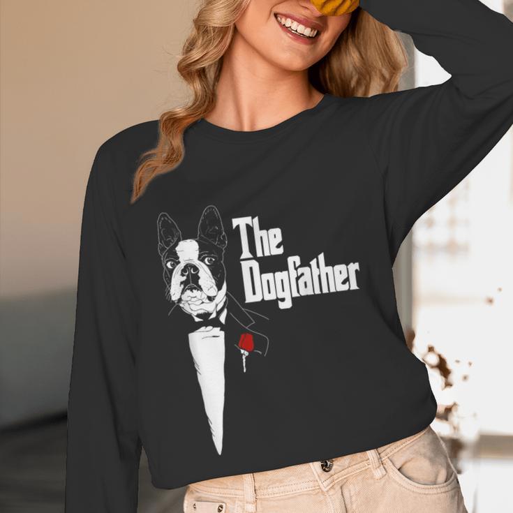 Boston Terrier Dad The DogFather Shirt Boston Terrier Unisex Long Sleeve T-Shirt, funny design