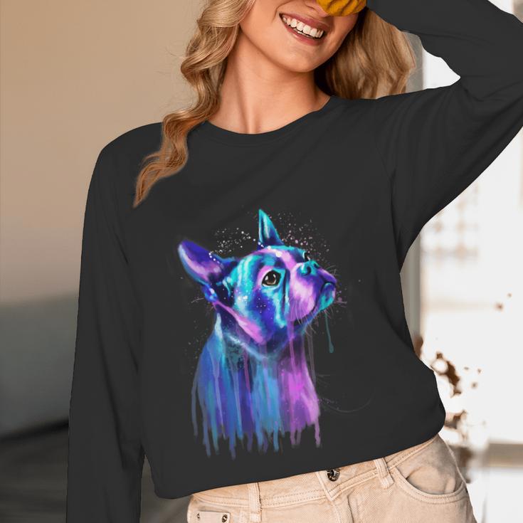 Boston Terrier Dog For a Boston Terrier Mom Unisex Long Sleeve T-Shirt, funny design