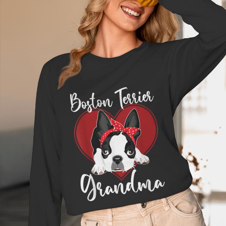 Boston Terrier Grandma Dog Owner Boston Terrier For Men Women Unisex Long Sleeve T-Shirt, funny design
