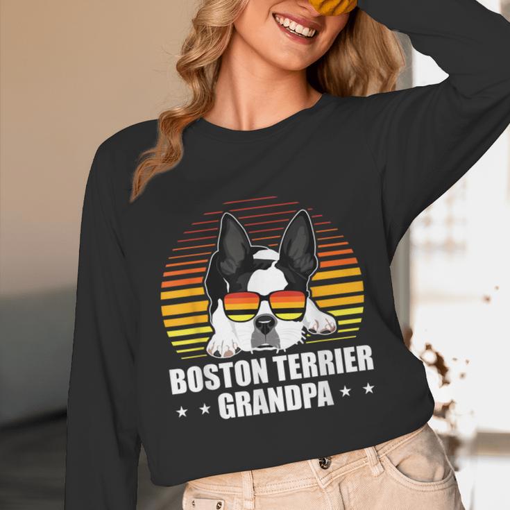 Boston Terrier Grandpa Dog Owner Boston Terrier Unisex Long Sleeve T-Shirt, funny design