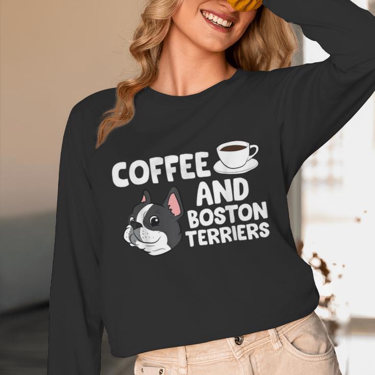 Boston Terrier Lover Coffee And Boston Terriers Unisex Long Sleeve T-Shirt, funny design