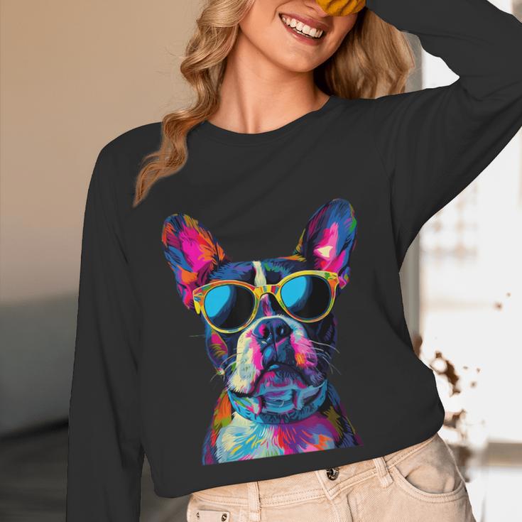 Boston Terrier Lovers Pop Art Boston Terrier Unisex Long Sleeve T-Shirt, funny design