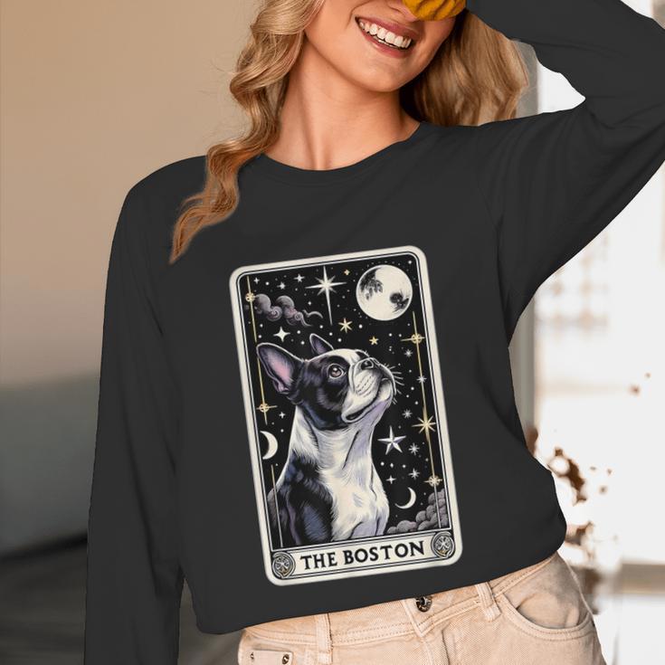 Boston Terrier Tarot Card Star With The Moon Men Women Kids Unisex Long Sleeve T-Shirt, funny design