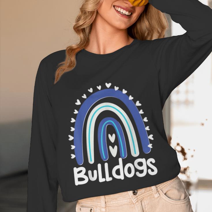 Bulldogs School Mascot Rainbow Teacher Lover Unisex Long Sleeve T-Shirt, funny design