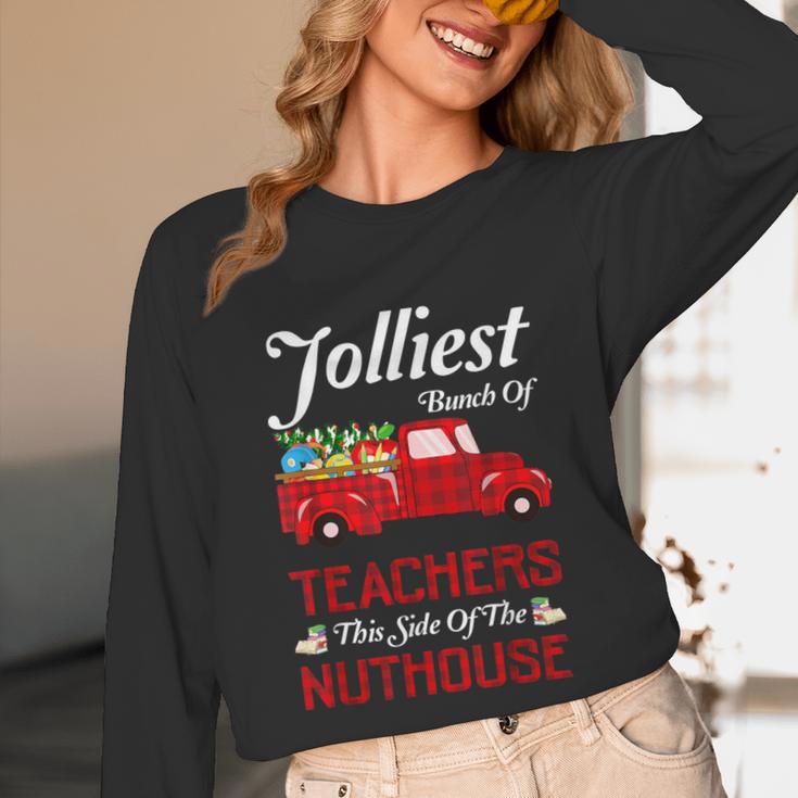 Bunch Of Teachers This Side Of The Nuthouse Xmas Unisex Long Sleeve T-Shirt, funny design