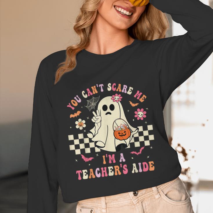 You Can't Scare Me I'm A School Teacher's Aide Halloween Unisex Long Sleeve T-Shirt, funny design