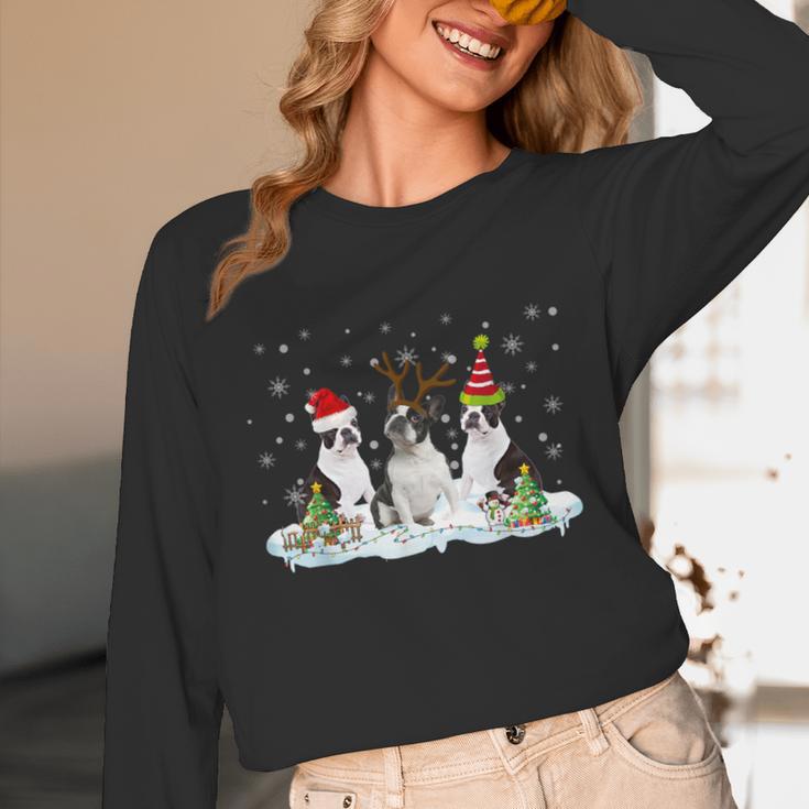 Christmas Boston Terrier Santa Dog Lover Unisex Long Sleeve T-Shirt, funny design