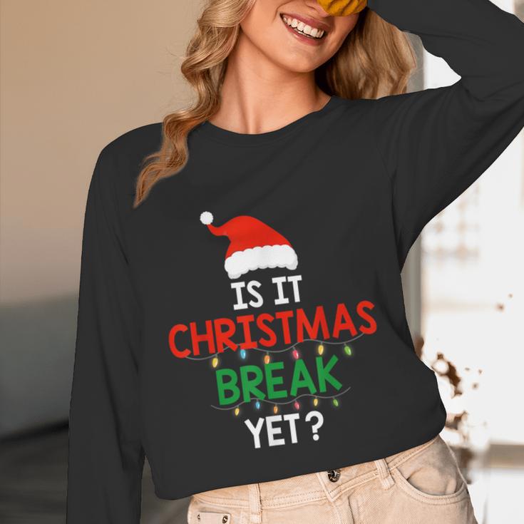 Is It Christmas Break Yet Teacher Xmas Winter Saying Unisex Long Sleeve T-Shirt, funny design Is It Christmas Break Yet Teacher Xmas Winter Saying Unisex Long Sleeve T-Shirt, funny design